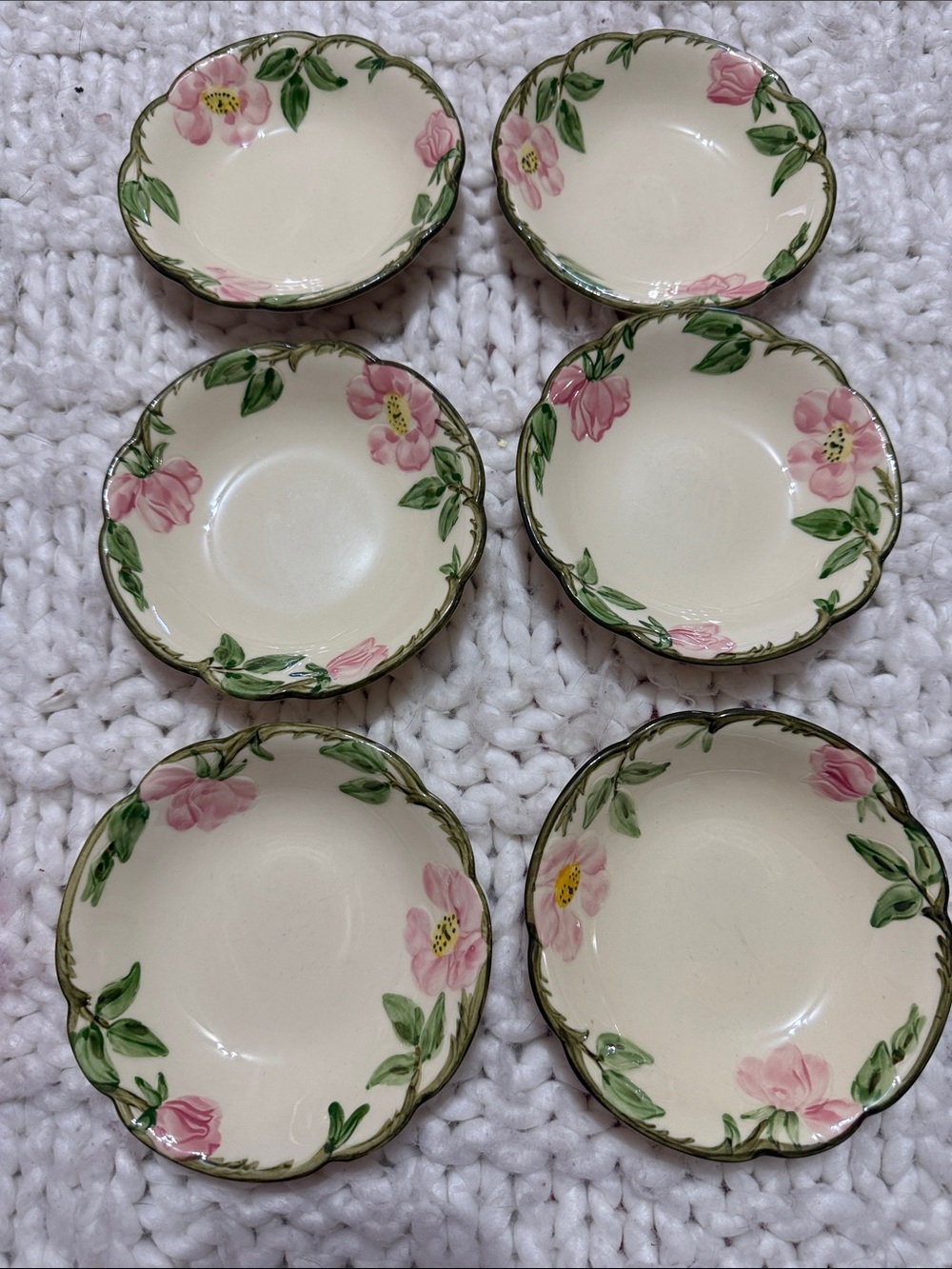 6 Berry Bowls FRANCISCAN DESERT ROSE USA 5”
